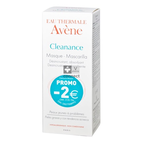 Avene Cleanance Masque Desincrustant Exfoliant Absorbant 50 ml Prix Promo