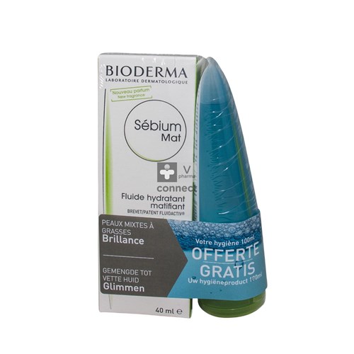 Bioderma Sebium Fluide Matifiant 40 ml + Gel Moussant 100 ml Prix Promo