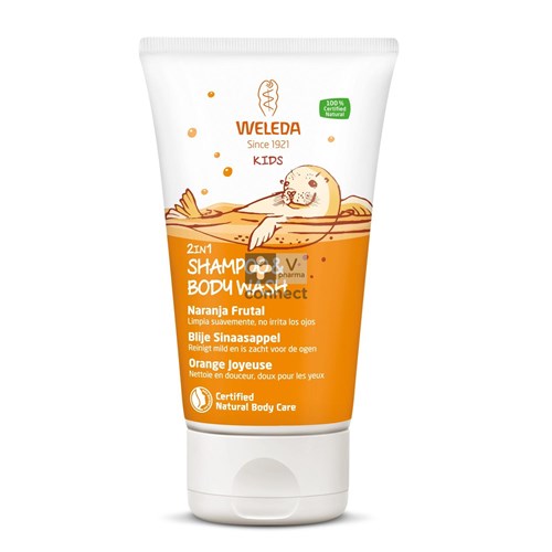 Weleda 2-in-1 Shampoo & Bodywash Blije sinaasappel 150 ml