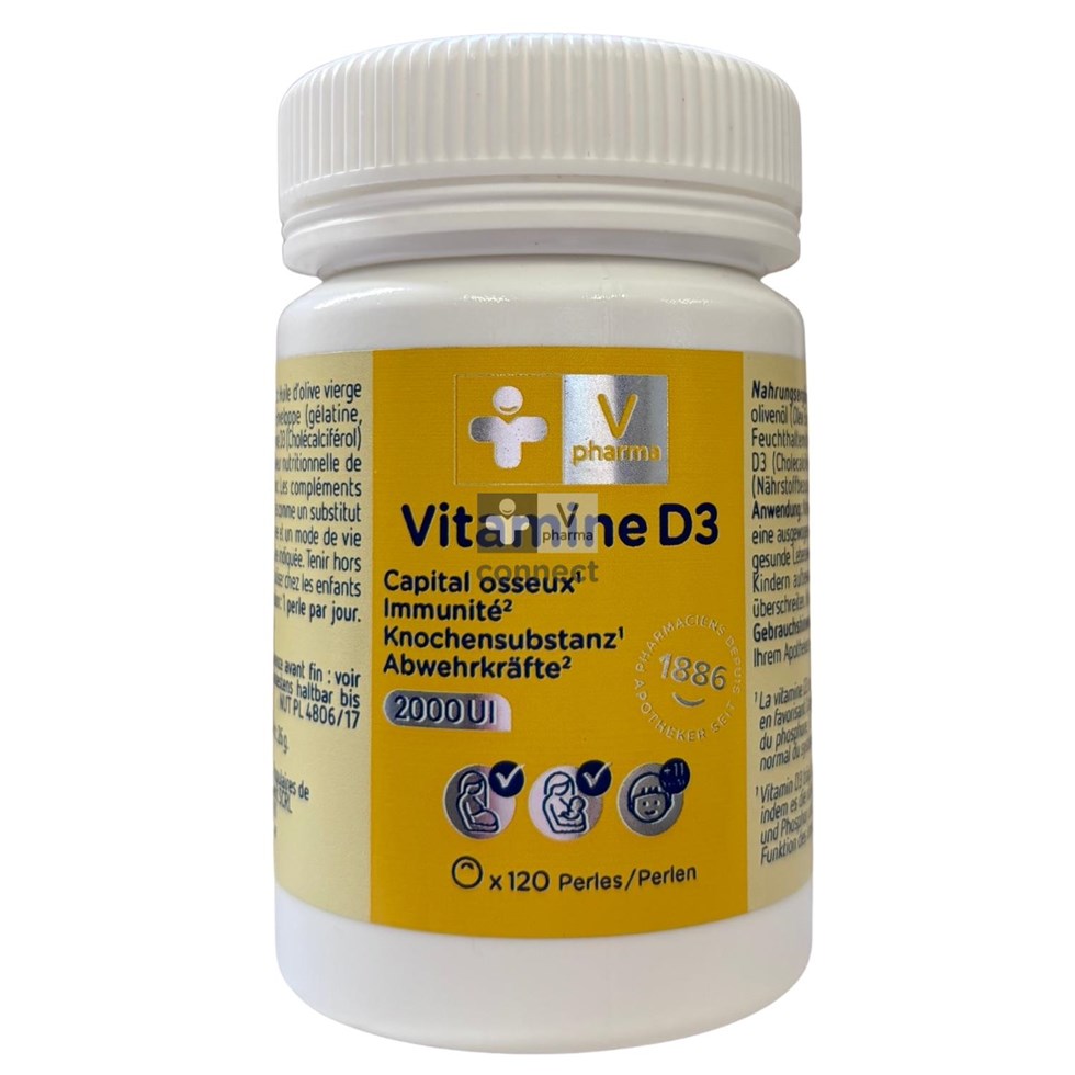 Vpharma Nutrition Vitamine D 2000 Ui 120 Perles