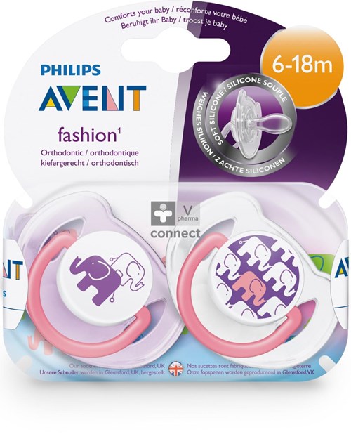 Philips Avent Fopspeen Fash. 6-18m Olifant 2 SCF195/30