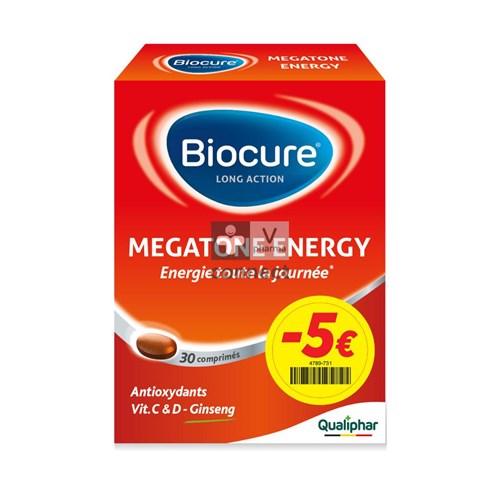 Biocure La Megatone Energy 30 Comprimés -5E
