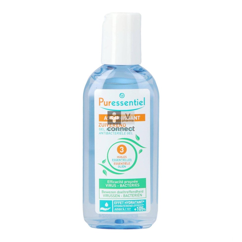 Puressentiel Antibacteriële hydroalcoholische gel met 3 essentiële oliën 80 ml