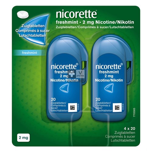 Nicorette Freshmint 2 mg 80 Comprimés à Sucer