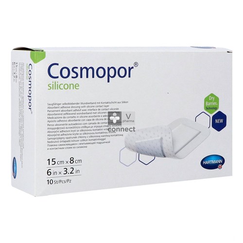Cosmopor Pansement Silicone 15 X 8 Cm 10 pièces