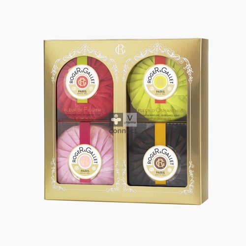 Roger&gallet Koffer 4 Zepen Toile Fleur 4x100g