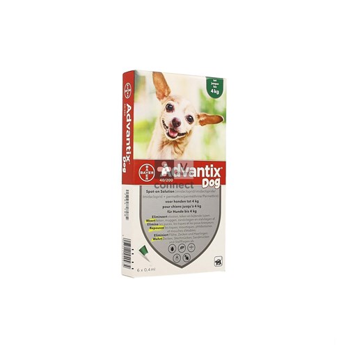 Advantix 40/ 200 Honden < 4kg Fl 6x0,4ml