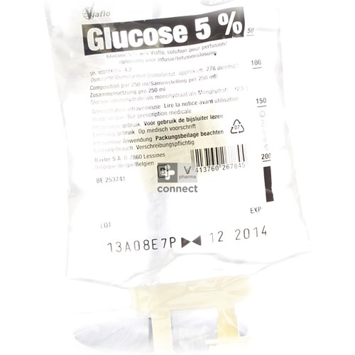 Baxter Sac. Glucose  5% Viaflo  250 ml