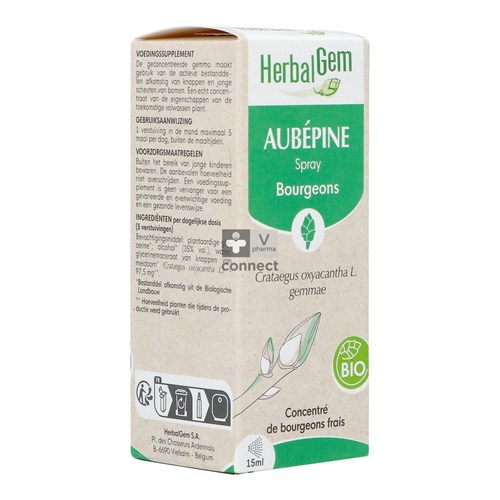 Herbalgem Meidoorn Bio Spray 15ml