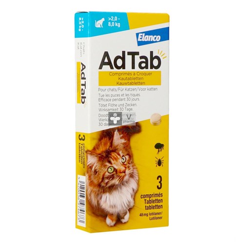 Adtab 48mg Kat >2kg-8kg Kauwtabl 3