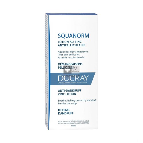 Ducray Squanorm Lotion au Zinc Démangeaisons Pellicules 200 ml