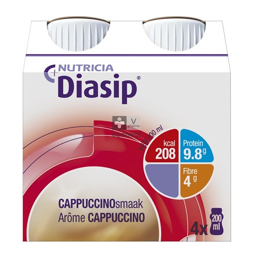 Diasip Cappuccino Fles 4x200ml