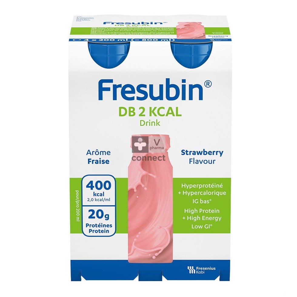 Fresubin Db 2 Kcal Drink Aardbei 4x200ml