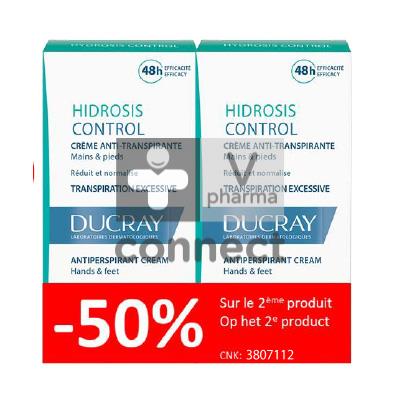 Ducray Hidrosis Control Crème 2 x 50 ml Prix Promo