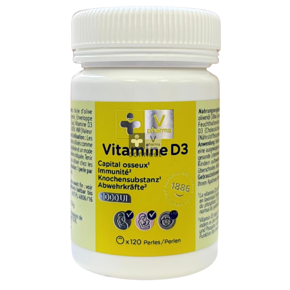 Vpharma Nutrition Vitamine D 1000 Ui 120 Perles