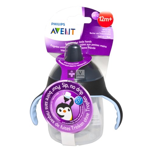 Avent Gobelet Anti Fuites Avec Poignées Noir 260 ml