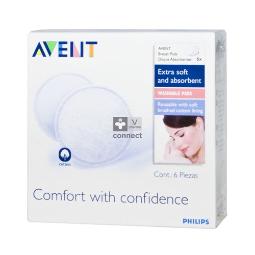 Philips Avent Borstcompressen Wasbaar 6 SCF155/06