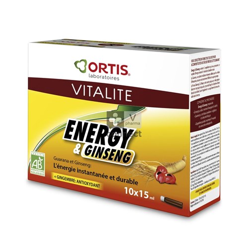 Ortis Energy&ginseng Bio Z/alc. 10x15ml