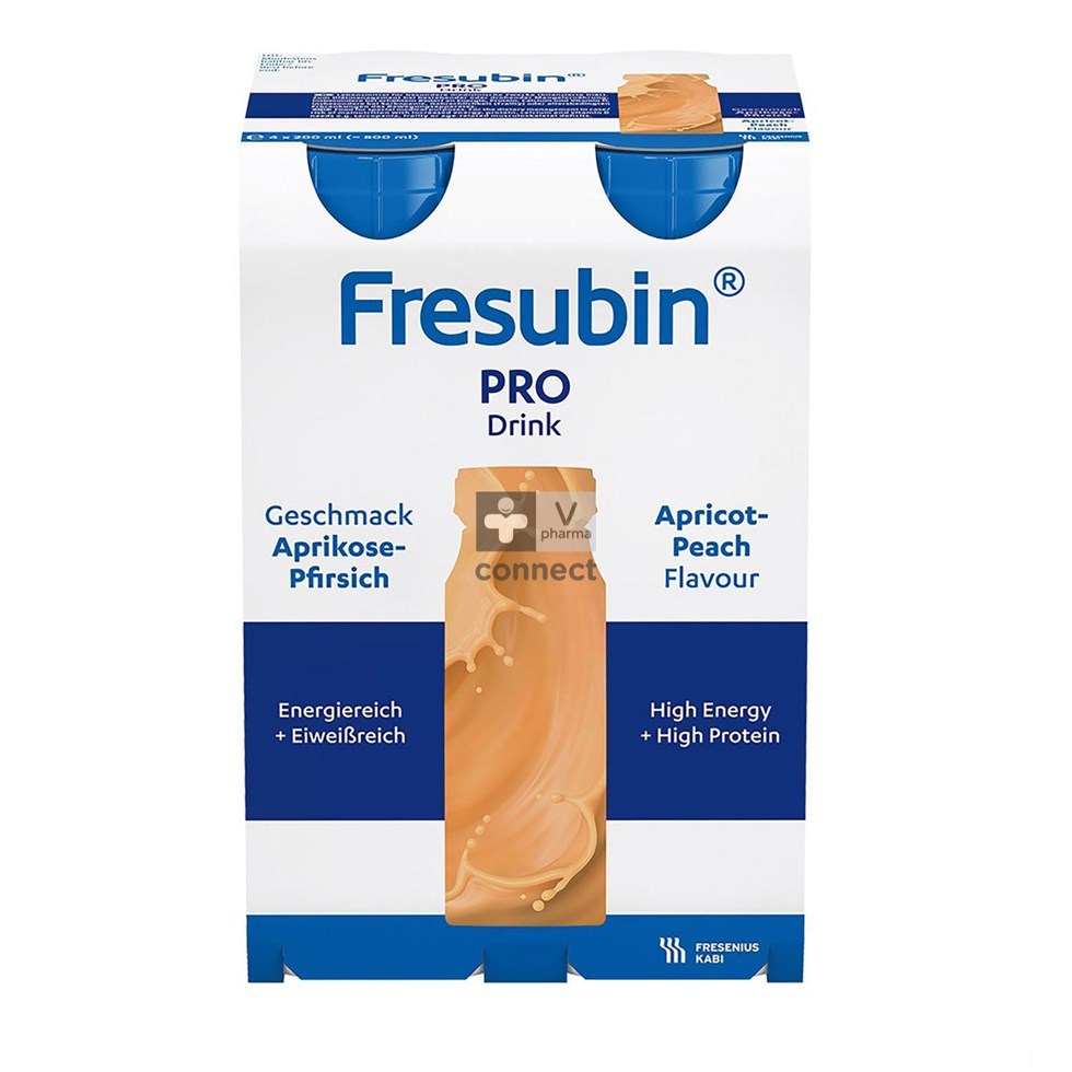 Fresubin Pro Drink Peche Abricot 200 ml x 4 flacons