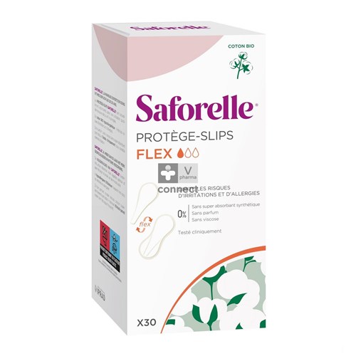 Saforelle Protège Slips Flex en Coton Bio 30 pièces