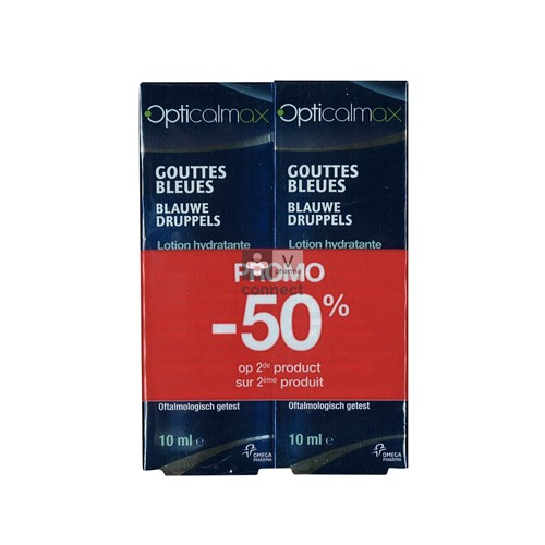 Opticalmax Gouttes Bleues Duopack 2 x 10 ml Promo : 2ème -50 %