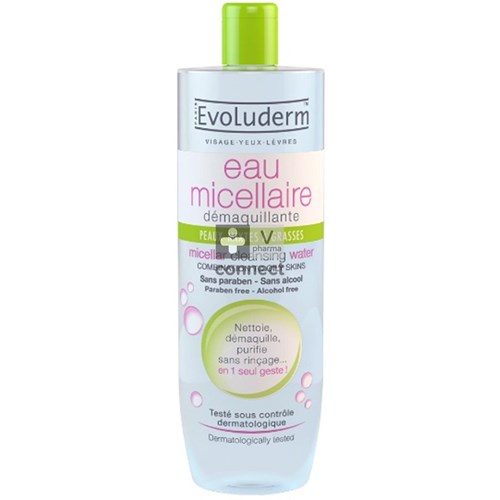 Evoluderm Eau Micellaire Peaux Mixtes à Grasses 500 ml