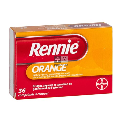 Rennie Orange 680mg/80mg Kauwtabletten 36
