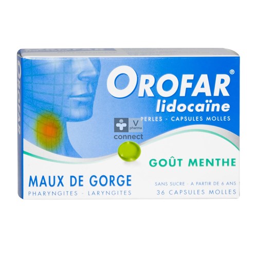 Orofar Lidocaine Menthol 36 Capsules Molles