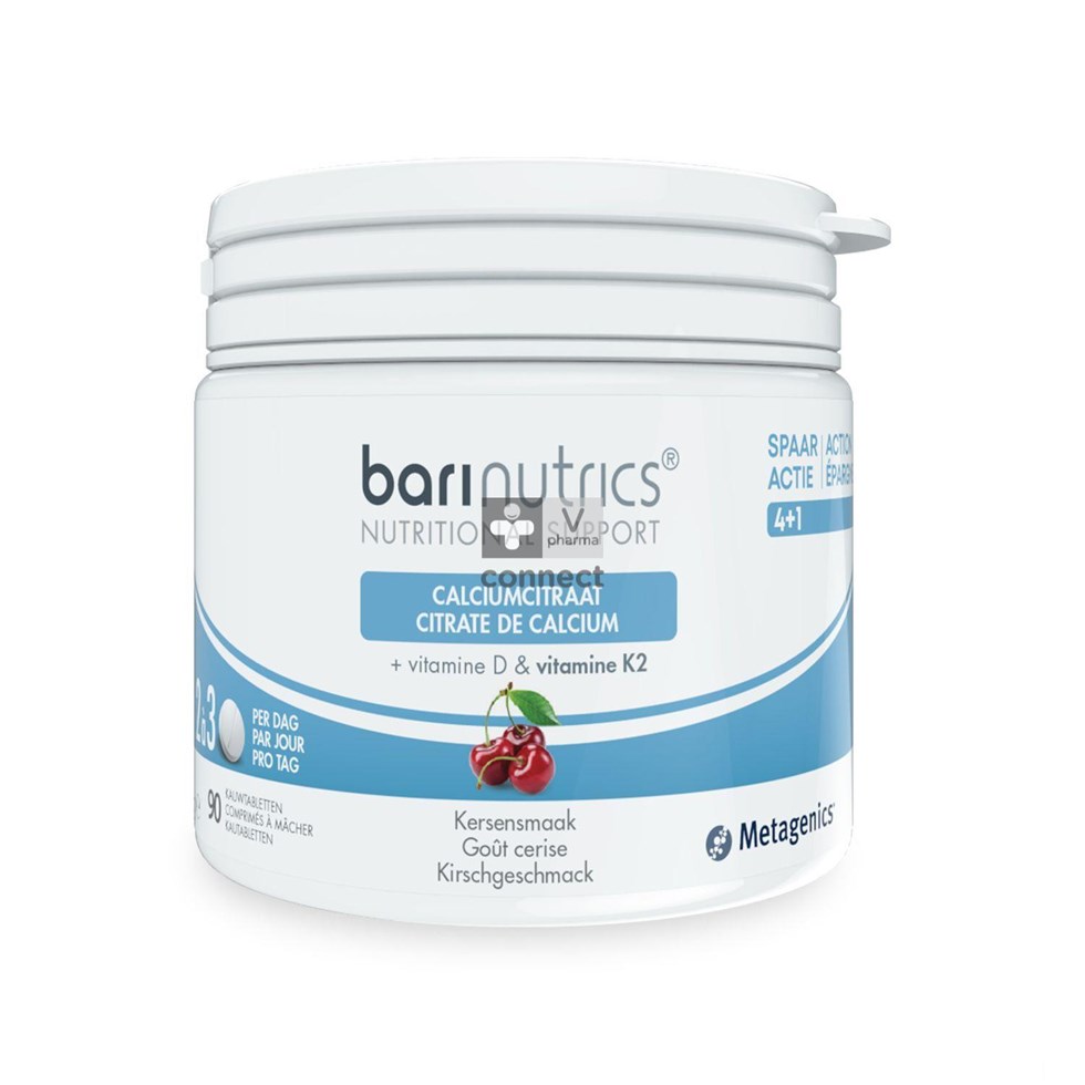 Barinutrics Citrate Calcium Cerise 90 Comprimés