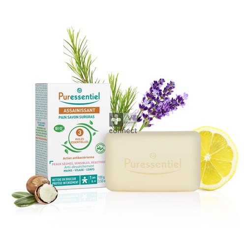 Puressentiel Zuiverende Overvette Vaste Zeep 100g