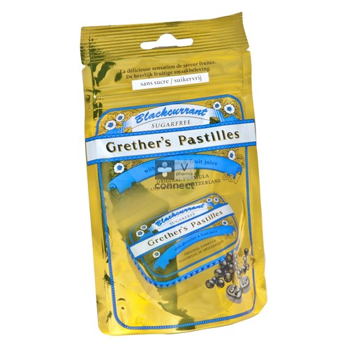 Grether's Pastilles Zwarte bessen Zonder suiker navulling 100 g