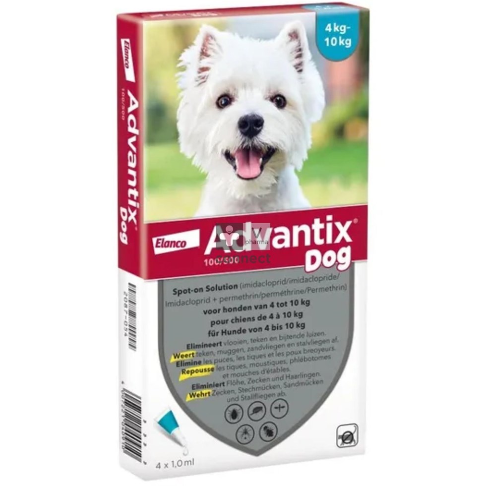 Advantix Dog 100/500 Spot-On 4 Pipettes
