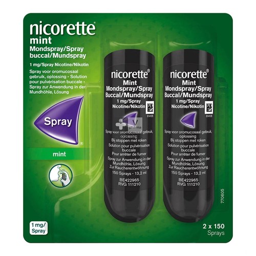 Nicorette Freshmint Spray Buccal 2 x 150 Sprays