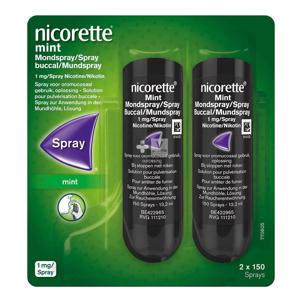 Nicorette Mint 1mg Mondspray Z/suiker 2x150