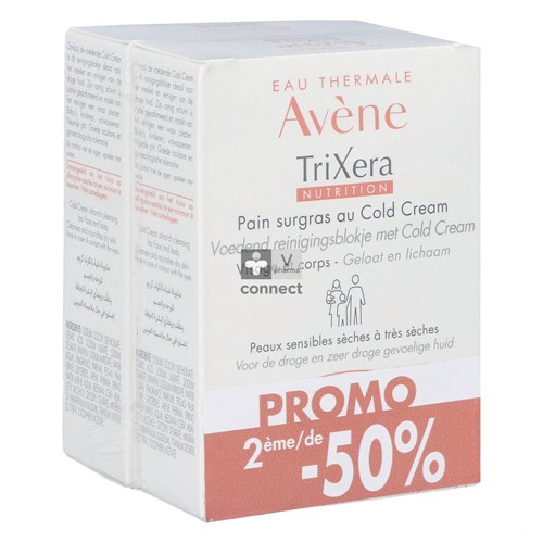Avène Trixera Nutrition Reinigingsblokje met cold cream 2 x 100 g Promoprijs