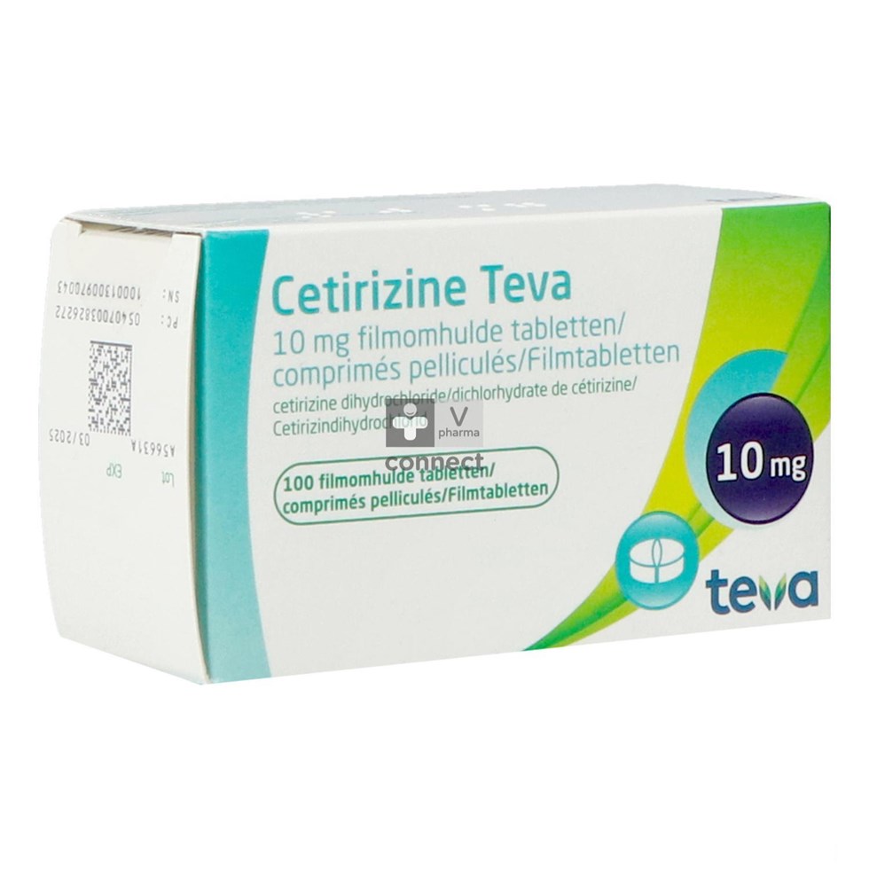 Cetirizine Teva 10mg Filmomh Tabl 100