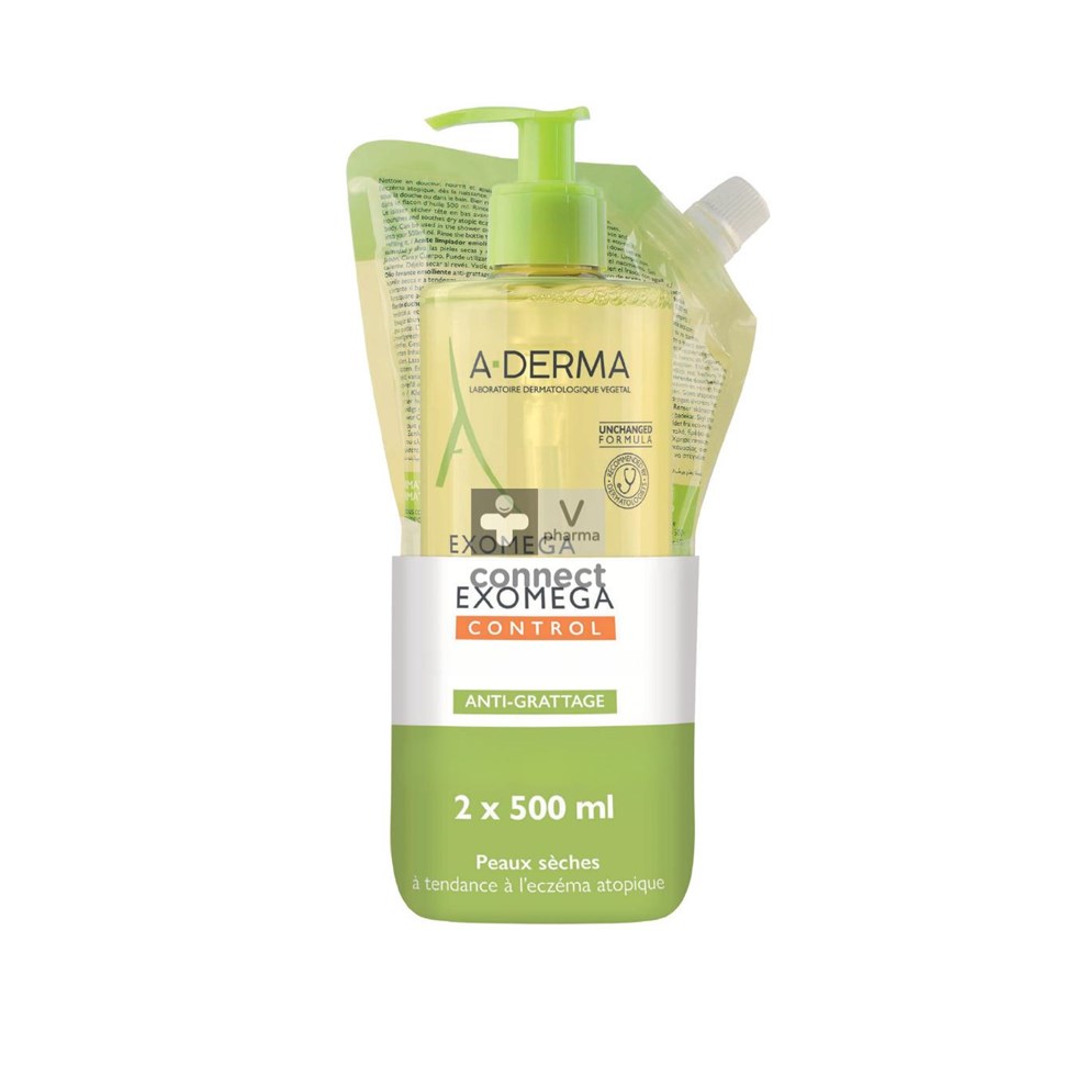 Aderma Exomega Control Olie 500ml+ Refill 500ml
