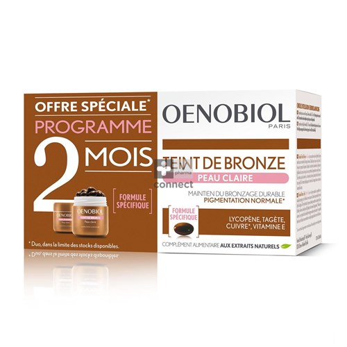 Oenobiol Bronze Teint Lichte Huid Caps 2x30