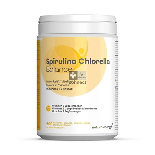 Natural Energy Spirulina Chlorella Balance 500 Gélules