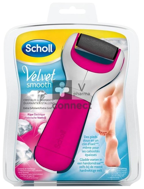 Scholl Velvet Smooth Express Pedi Rape Electrique Anti Callosités Diamant Rose + Recharge Gratuite