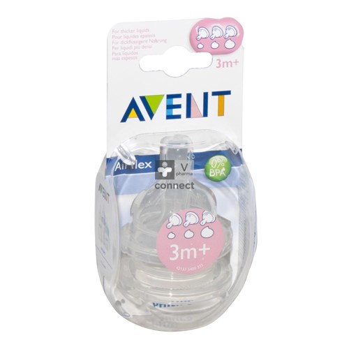 Avent Airflex Tetine Débit Variable +3 Mois 2 Pièces