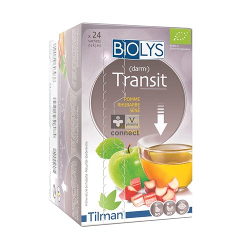 Biolys Infusion Pomme Rhubarbe Séné 24 Sachets