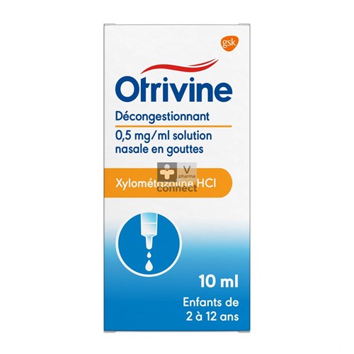 Otrivine Anti-Rhinite 0,5 mg Hydratant Gouttes Nasales Enfants 10 ml