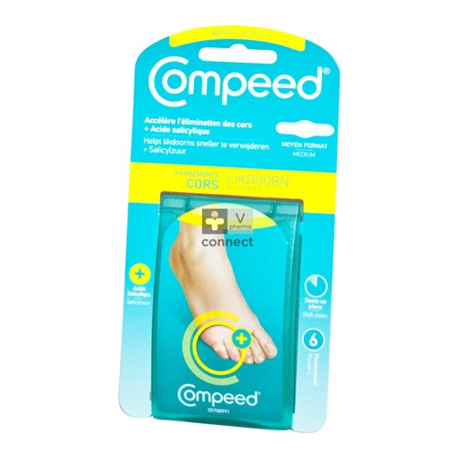 Compeed Cors+ 2 En 1 Avec Acide Salicylique 6 Pieces