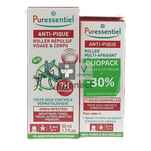 Puressentiel Anti Pique Répulsif Roller 50 ml + Roller 5 ml PROMO