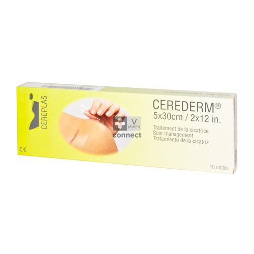 Cerederm Pansement Rectangulaire 5 x 30 cm 10 Pièces