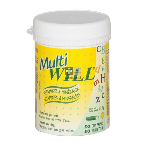 Multi Will Vitamines et Minéraux 50 Comprimes