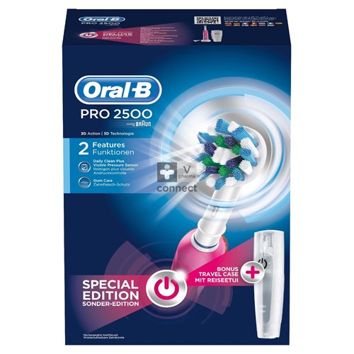 Oral B Brosse à Dents Electrique Pro Cross Action 2500 Pink