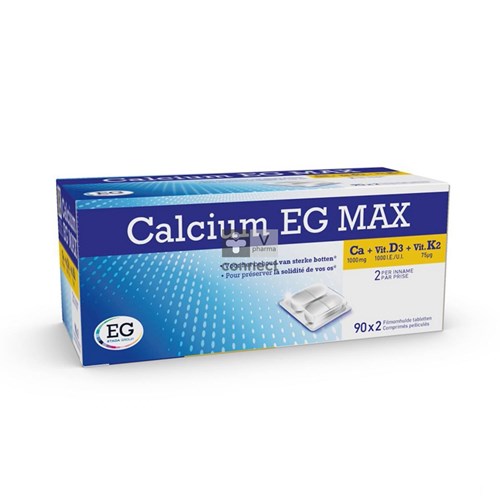 Calcium EG Max 1000 Ui 75 Mcg K2 1G 90 x 2 Comprimés Pelliculés