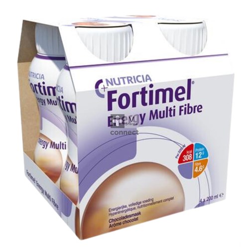 Fortimel Energy Multi Fibres Chocolat 4 Pièces